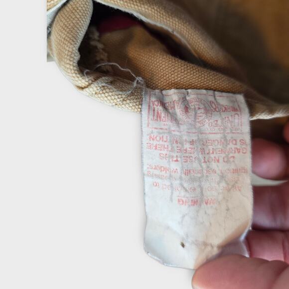 Vintage Carhartt Overalls Mens Sz 36 X 32 Tan Duck Bib Thrashed Grunge Union USA - Picture 11 of 13